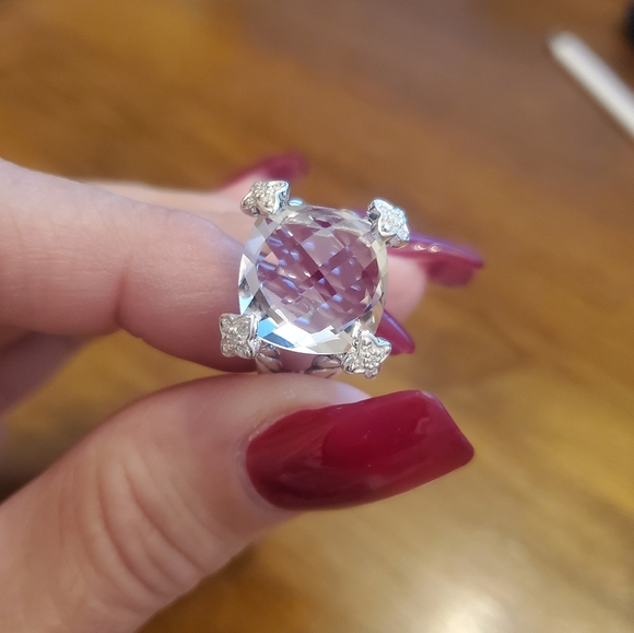 ❣️SOLD❣️David Yurman - White Topaz & Diamond Ring - Picture 7 of 8